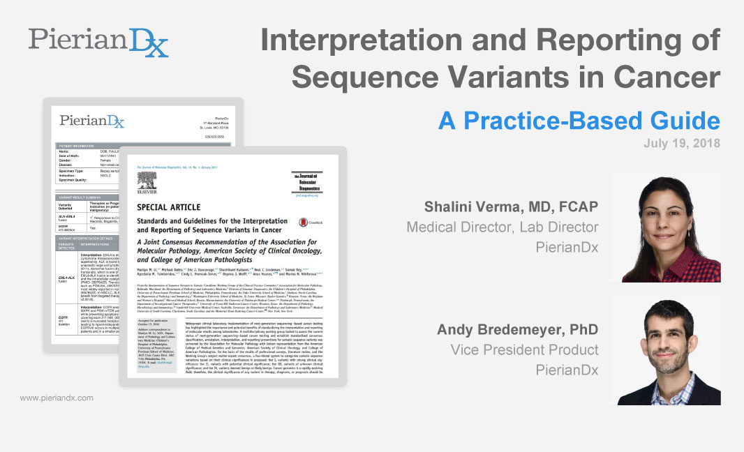 Interpretation and reporting of sequencing variants in cancer