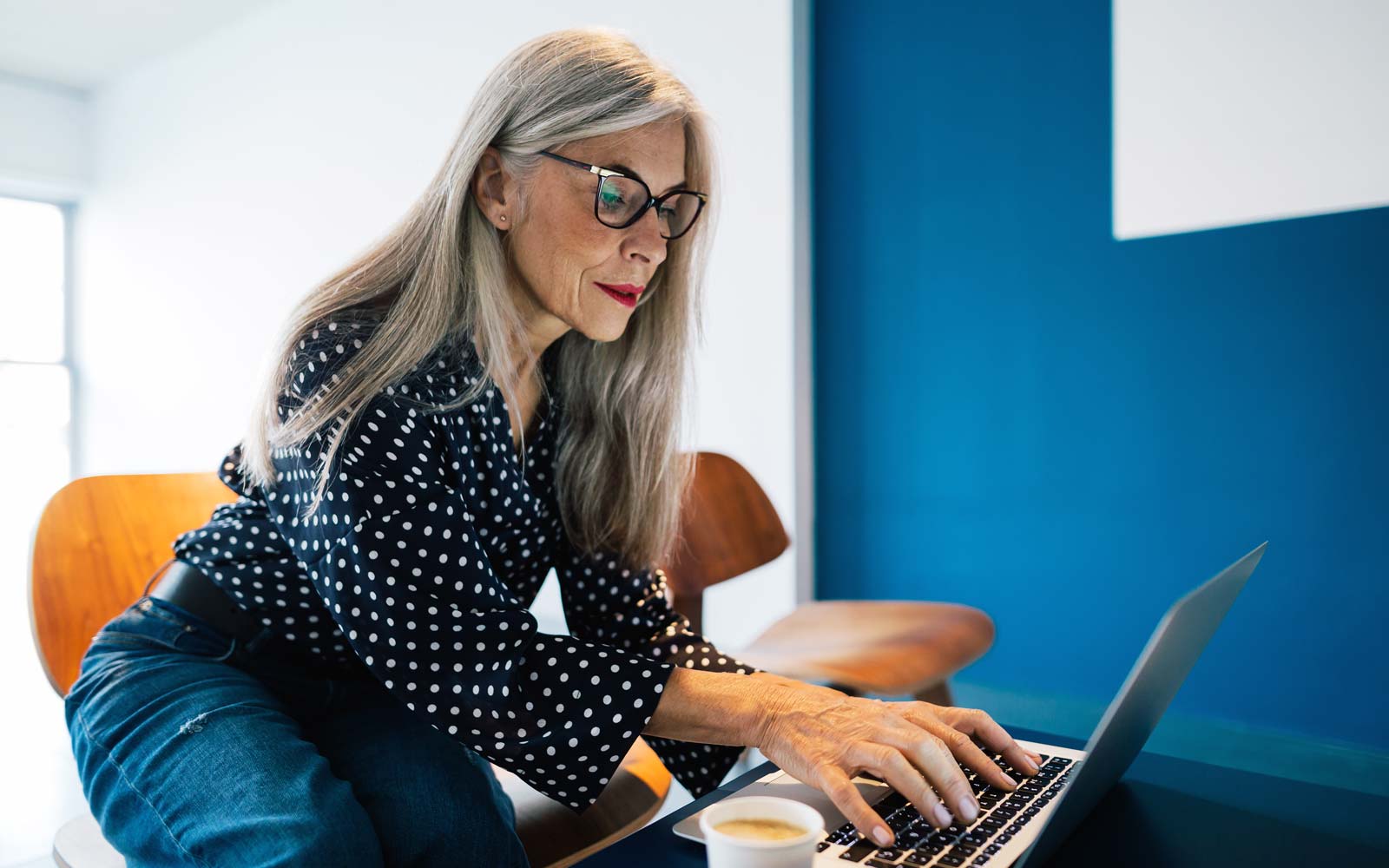 Woman working at computer